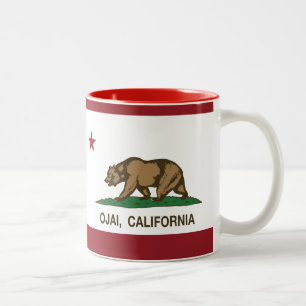 Caneca De Café Em Dois Tons Bandeira Ojai da república de Califórnia