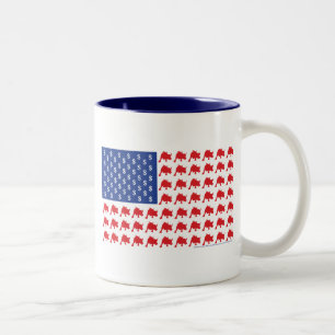 Caneca De Café Em Dois Tons Bandeira Patriótica Americana de Wall Street