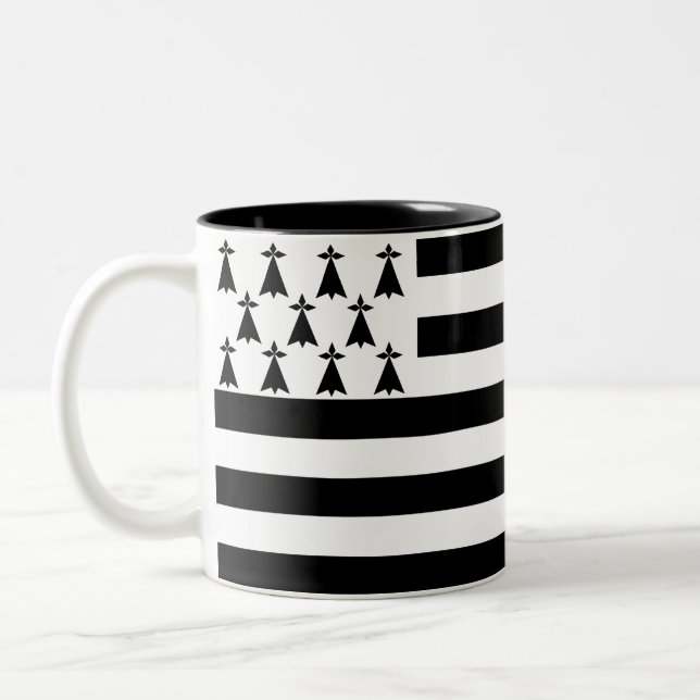 Caneca De Café Em Dois Tons Bandeira Patriótica da Bretânia (Esquerda)
