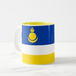 Caneca De Café Em Dois Tons Bandeira Patriótica da Buriácia