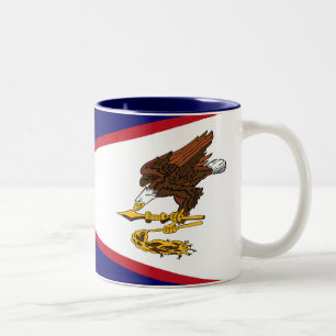 Caneca De Café Em Dois Tons Bandeira Patriótica da Samoa Americana