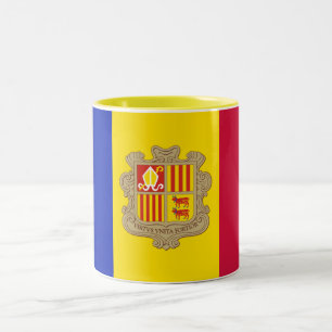 Caneca De Café Em Dois Tons Bandeira Patriótica de Andorra