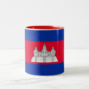Caneca De Café Em Dois Tons Bandeira patriótica de Cambodia