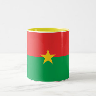 Caneca De Café Em Dois Tons Bandeira Patriótica do Burquina Fasso