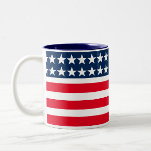 Caneca De Café Em Dois Tons Bandeira Patriótica Mug