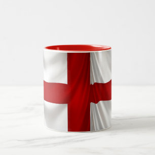 Caneca De Café Em Dois Tons Bandeira patriótica transversal do St George de