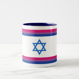 Caneca De Café Em Dois Tons Bandeira Pequena do Orgulho Israelense Bissexual
