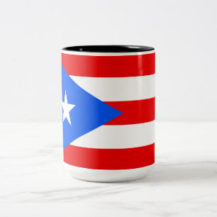 Caneca De Café Em Dois Tons Bandeira Porto Rico
