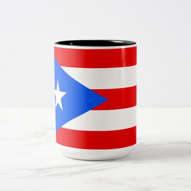 Caneca De Café Em Dois Tons Bandeira Porto Rico (Centro)