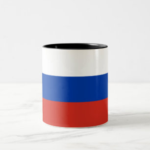 Caneca De Café Em Dois Tons Bandeira Russa (Rússia)