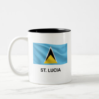 Caneca De Café Em Dois Tons Bandeira Simples de Santa Lúcia | Orgulho Diário