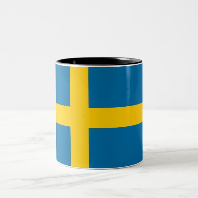 Caneca De Café Em Dois Tons Bandeira sueca (Suecia) (Centro)