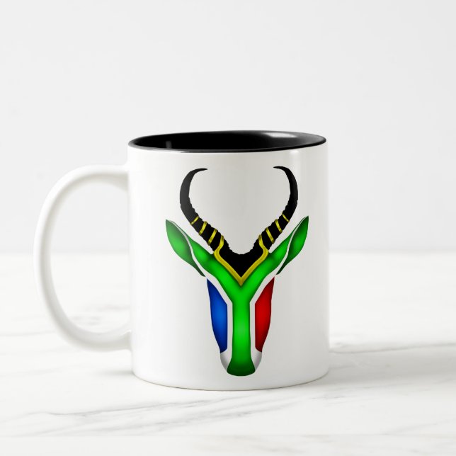 Caneca De Café Em Dois Tons Bandeira sul-africana (Esquerda)