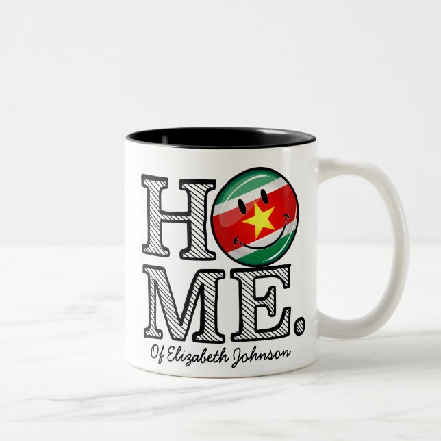 Caneca De Café Em Dois Tons Bandeira Suriname HouseWarmer (Direita)