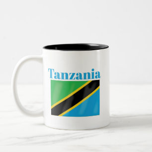 Caneca De Café Em Dois Tons Bandeira Tanzânia Café Mug