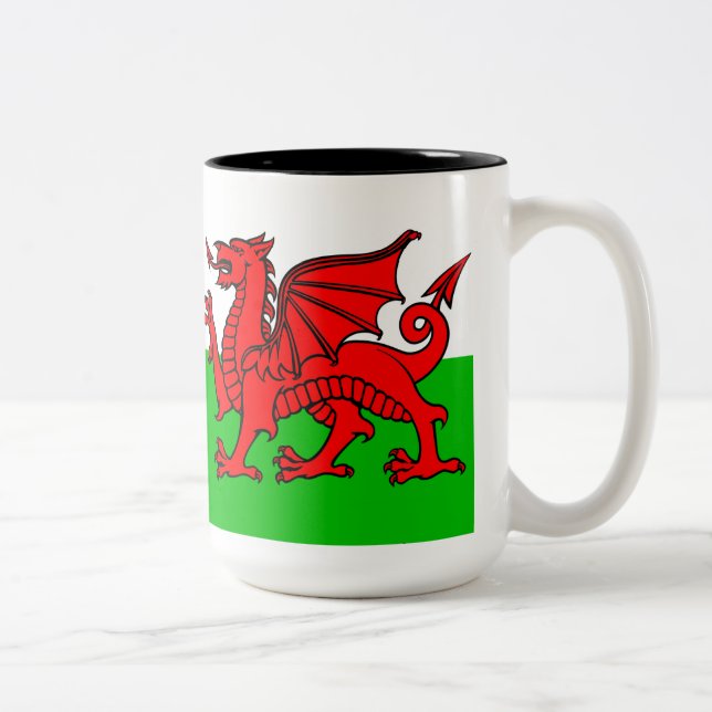 Caneca De Café Em Dois Tons Bandeira Welsh (Direita)