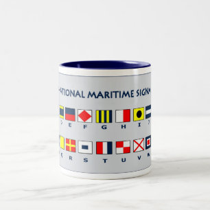 Caneca De Café Em Dois Tons Bandeiras marítimas