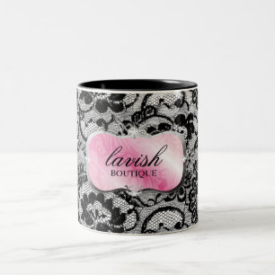 Caneca De Café Em Dois Tons Bandeja 311 & laço cor-de-rosa pródigos