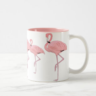 Caneca De Café Em Dois Tons bando de flamingos rosa