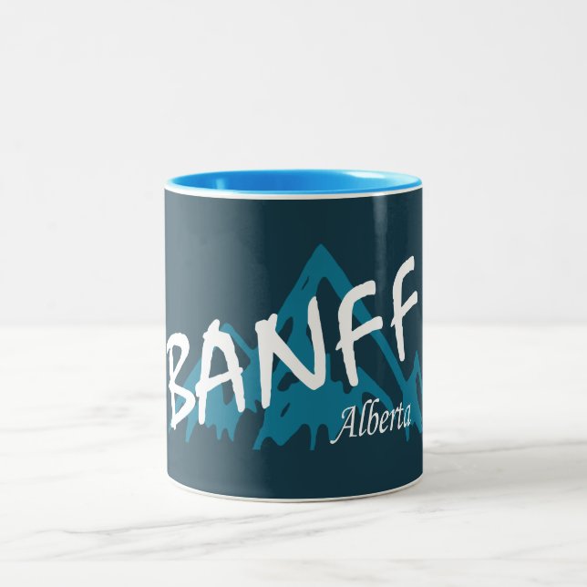 Caneca De Café Em Dois Tons Banff Alberta Mountain (Centro)