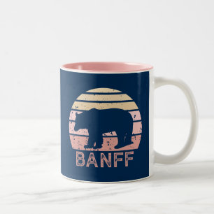 Caneca De Café Em Dois Tons Banff National Park Retro Bear