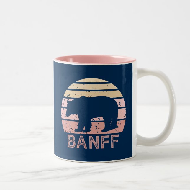 Caneca De Café Em Dois Tons Banff National Park Retro Bear (Direita)