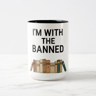Caneca De Café Em Dois Tons Banned Books Mug I'm With The Banned Books