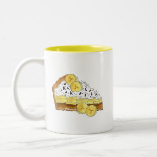 Caneca De Café Em Dois Tons Banoffee Banana Toffee Pie Slice UK British Comida