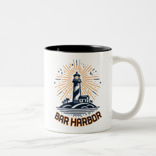 Caneca De Café Em Dois Tons Bar Harbor Maine Farol Nascer do Sol