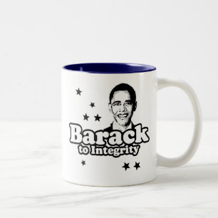 Caneca De Café Em Dois Tons Barack ao t-shirt da integridade