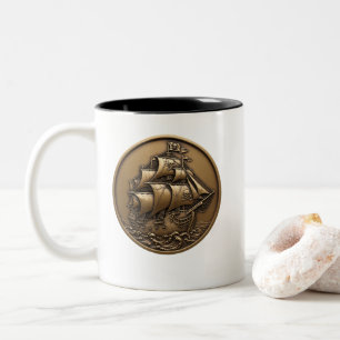 Caneca De Café Em Dois Tons Barba Negra do Pirata