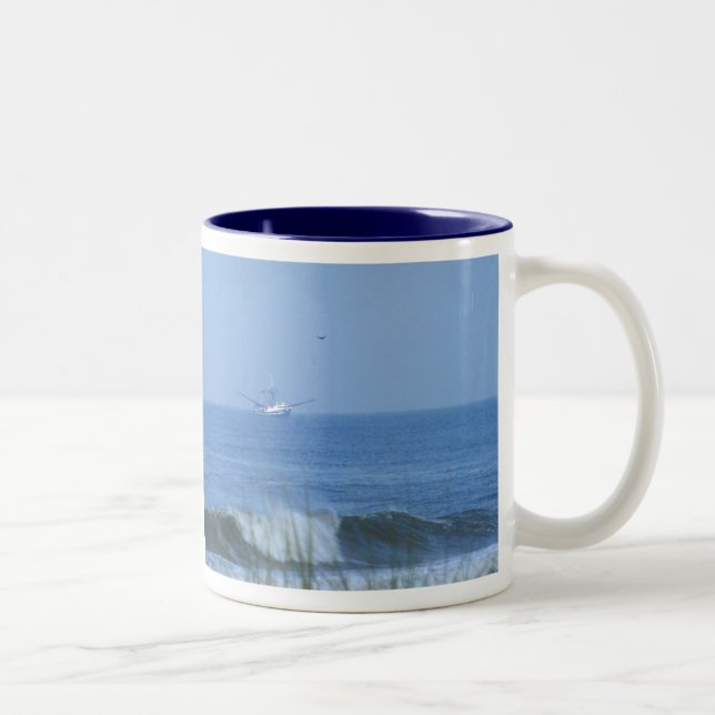 Caneca De Café Em Dois Tons Barco (Direita)