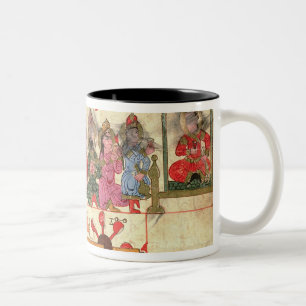 Caneca De Café Em Dois Tons Barco com autômatos, ilustração