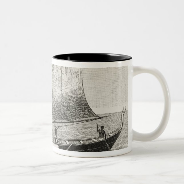 Caneca De Café Em Dois Tons Barco das ilhas de Mortlock com guiga (Direita)