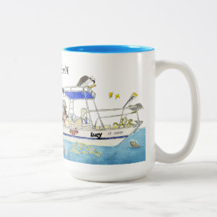 Caneca De Café Em Dois Tons Barco de Gostei