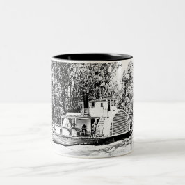 Caneca De Café Em Dois Tons Barco de Paddle no rio Murray Victoria