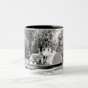 Caneca De Café Em Dois Tons Barco de Paddle no rio Murray Victoria