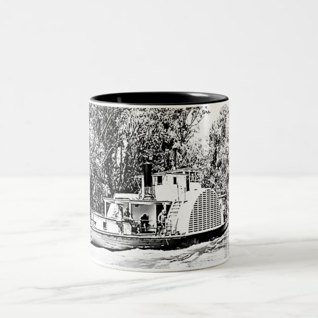 Caneca De Café Em Dois Tons Barco de Paddle no rio Murray Victoria (Centro)