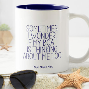 Caneca De Café Em Dois Tons Barco Maravilhoso Pensando Em Mim Capitão Divertid