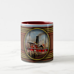 Caneca De Café Em Dois Tons Barco - Rebocador - O Watuppa 1935