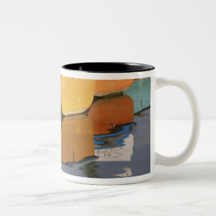 Caneca De Café Em Dois Tons Barcos a remo em Henley-on-Thames no rio Tâmisa,