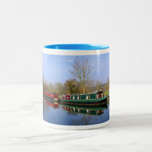 Caneca De Café Em Dois Tons Barcos de Canal