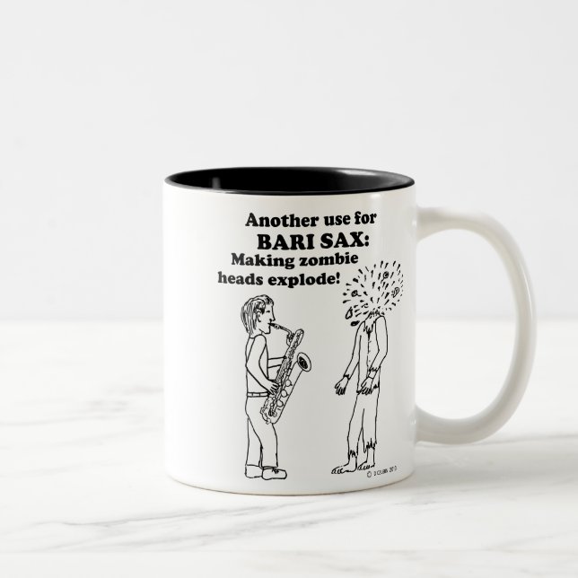 Caneca De Café Em Dois Tons Bari Sax Zombie Explode (Direita)
