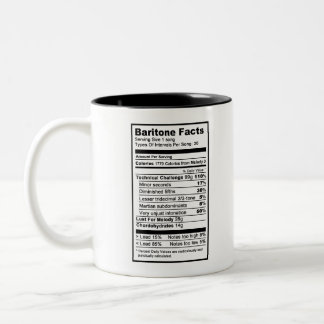 Caneca De Café Em Dois Tons Barítono de "informação Nutrional "