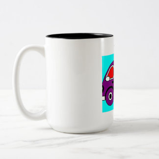 Caneca De Café Em Dois Tons Barramento de desenho animado simples MUG