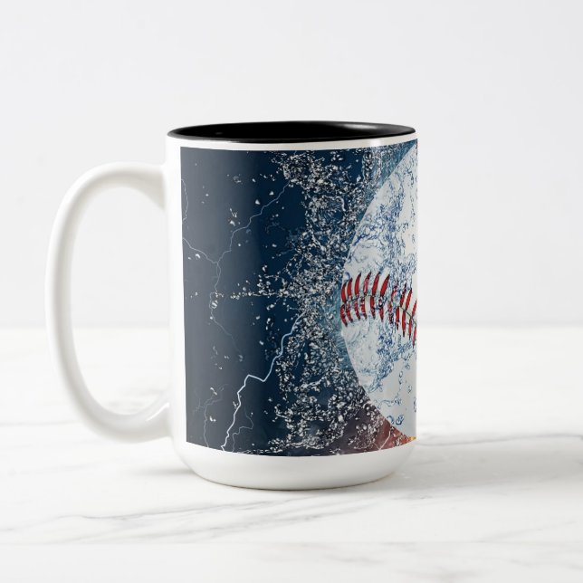 Caneca De Café Em Dois Tons Baseball (Esquerda)