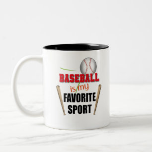 Caneca De Café Em Dois Tons Baseball é o meu esporte favorito, jogador de beis