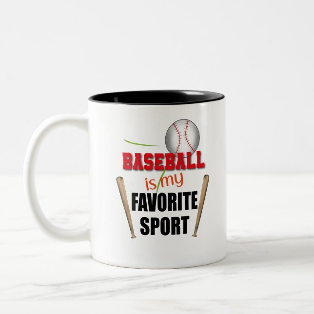 Caneca De Café Em Dois Tons Baseball é o meu esporte favorito, jogador de beis (Esquerda)