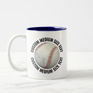 Caneca De Café Em Dois Tons Baseball & Medium Text AZUL MARINHO 325ml Personal
