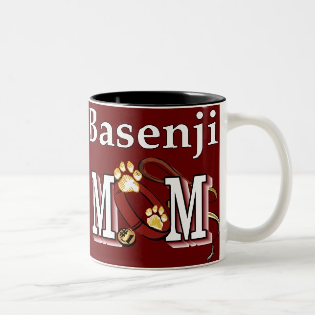 Caneca De Café Em Dois Tons Basenji Dog MOM (Direita)